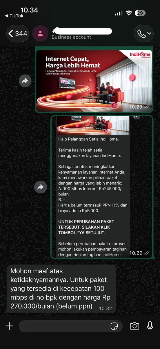 ter_noyd's tweet photo. ini indihome emng scam apa gmana yak, udh ganti paket 245rb blom termasuk ppn, tiba2 jadi 270rb belum termasuk ppn. like whattt??!? https://t.co/C2tSxPUc2j