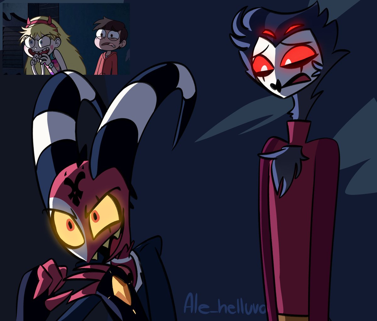 Ale_helluva's tweet photo. Starco y stolitz? Tenía que hacerlo okokokokok #starco #stolitz #HelluvaBoss‌ #svtfoe https://t.co/wOpEtqVD6d