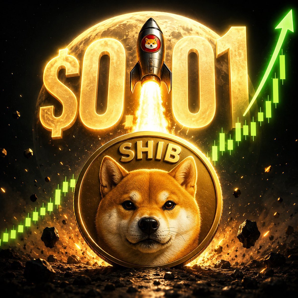 SHIBMortal's tweet photo. 🚨 IMAGINE WAKING UP AND SEEING THIS:

$SHIB — $0.01 🤯🔥🐕

The charts would be INSANE.
The SHIBArmy would BREAK THE INTERNET.
And every person who laughed would suddenly say…

“I almost bought SHIB.” 😭

ONE CENT DREAM. 🐕🚀🌕 https://t.co/yq7Ev2Ubxr