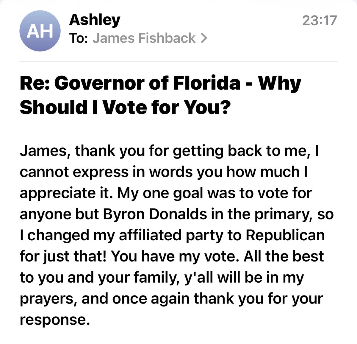 j_fishback's tweet photo. I'm personally responding to hundreds of emails.

Still undecided? Email me: james@fishback2026.com https://t.co/kLbOj6hv3v