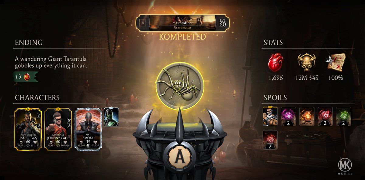 ynwa42239's tweet photo. I just completed a Krypt Run in Mortal Kombat mobile! Check out my stats. https://t.co/ba3LBccqA4