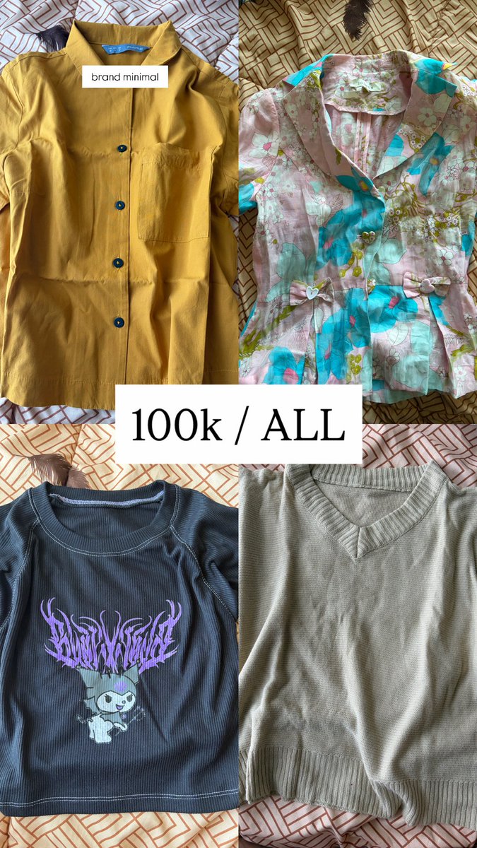 kaanaa145's tweet photo. WTS🙌
preloved baju 100k / ALL (2 kemeja, 1 crop top, dan 1 vest)

wts wtb baju https://t.co/Kvv3gyOkmJ