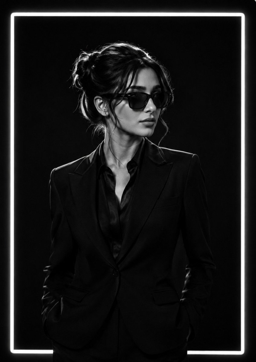 Cinematic Monochrome Fashion Portrait