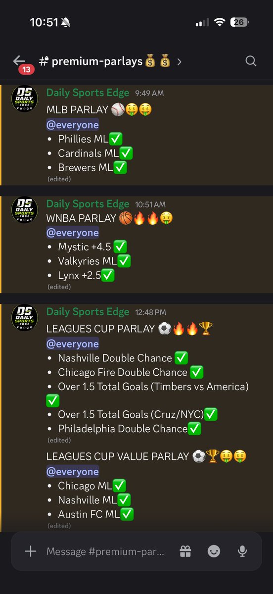 dailysportedge's tweet photo. The Amount we cash of the Discord and Premium On The DAILY!!! 🤑🤑🤑
#sports #bets #mlb #wnba #mls #sportsbet #hardrockbet https://t.co/bwJesT9LGZ