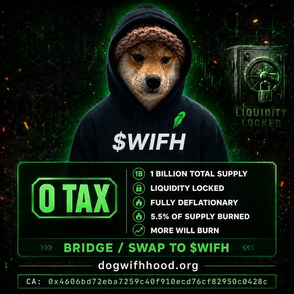 Bentley_ozee's tweet photo. @ThinkingUSD Robinhood Chain will drive massive retail volume, and $WIFH is positioned to absorb that ecosystem liquidity 

Deflationary supply, zero bridging headaches, and early-stage entry.
Do not overcomplicate the setup

@DOGWIFH00D

0x4606Bd72EbA7259c40F910ECD76CF82950C0428C https://t.co/0uKictdgc2
