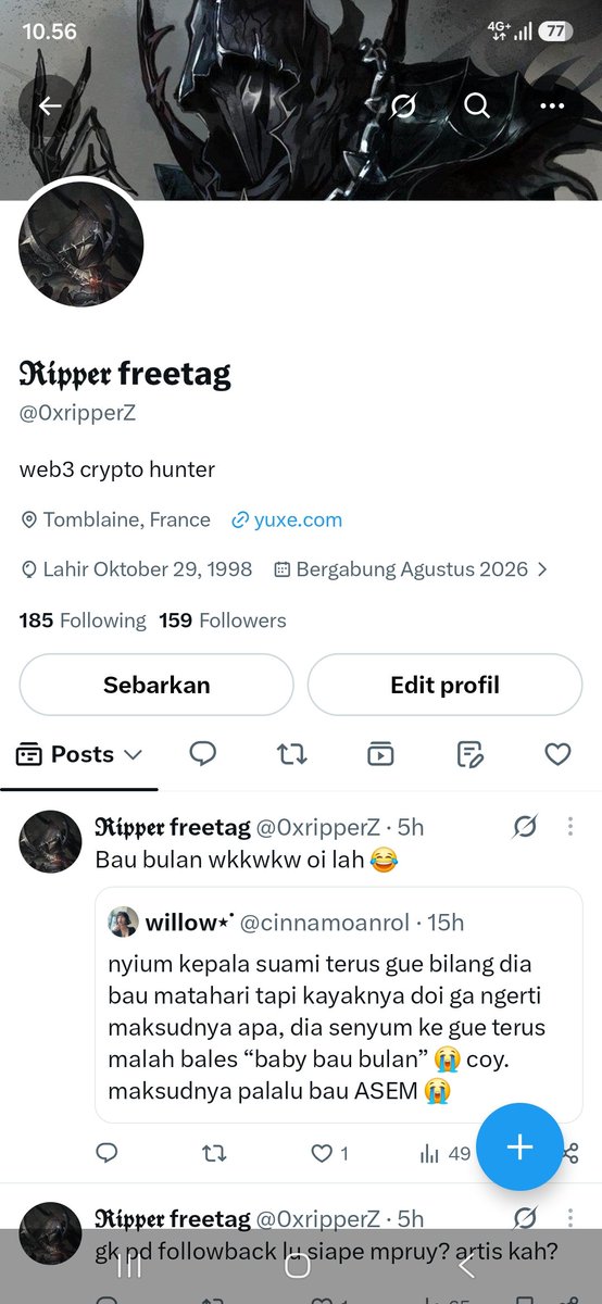 0xripperZ's tweet photo. woi followback dong kocak !!!! https://t.co/CMD9Q69hUI