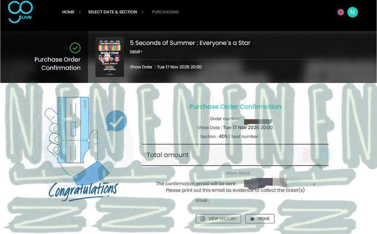 nurinfarzananzr's tweet photo. Help RT 🙏🏻 [WTS] 

5SOS IN KL (Nov)

📅 Day 1 - 17 November 2026
🎫 CAT5 - 405 (Row C) 
💵 Ticket price + website fee = RM350

#5SOSinKL #5SOSinMY #5SecondsofSummerinKL https://t.co/GlyHVcb0yn