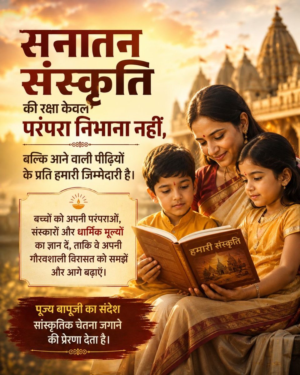 weirdoz_xd's tweet photo. @hinduvadi072 @GuhaAmita66 @ClaireClas10142 @HarshDu32611429 @jagohindustani_ अपनी पहचान और संस्कृति के प्रति सजग रहना हर समाज के लिए आवश्यक है। पूज्य बापूजी हिंदुओं को सनातन धर्म के श्रेष्ठ संस्कारों और परंपराओं का महत्व बताते हैं। जब हम अपने धर्म को समझकर उसका पालन करते हैं, तब Dharma Ki Raksha का संकल्प मजबूत होता है। #JagoHindu https://t.co/cNUPE4lQAr