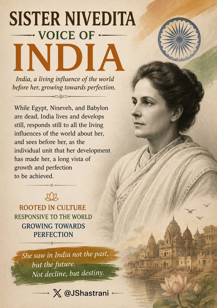 JShastrani's tweet photo. India—Bharat—has transcended the barriers of time and overcome both external and internal challenges, evolving as a living symbol of enduring civilisational continuity, resilience, renewal, and an unbroken cultural heritage. https://t.co/EMZDHgBvTc