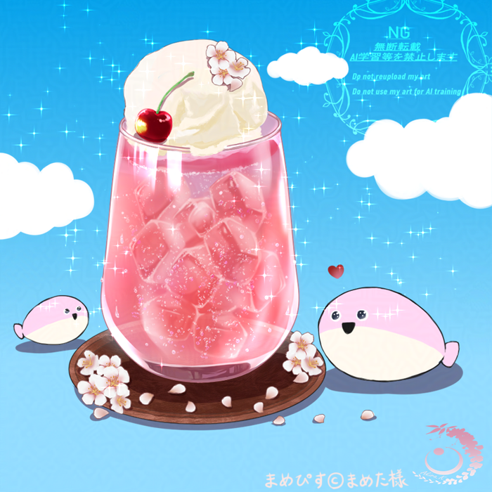 さくらまめぴすとさくらクリームソーダのピンクコーデ🐟🐟🌸✨✨かわい