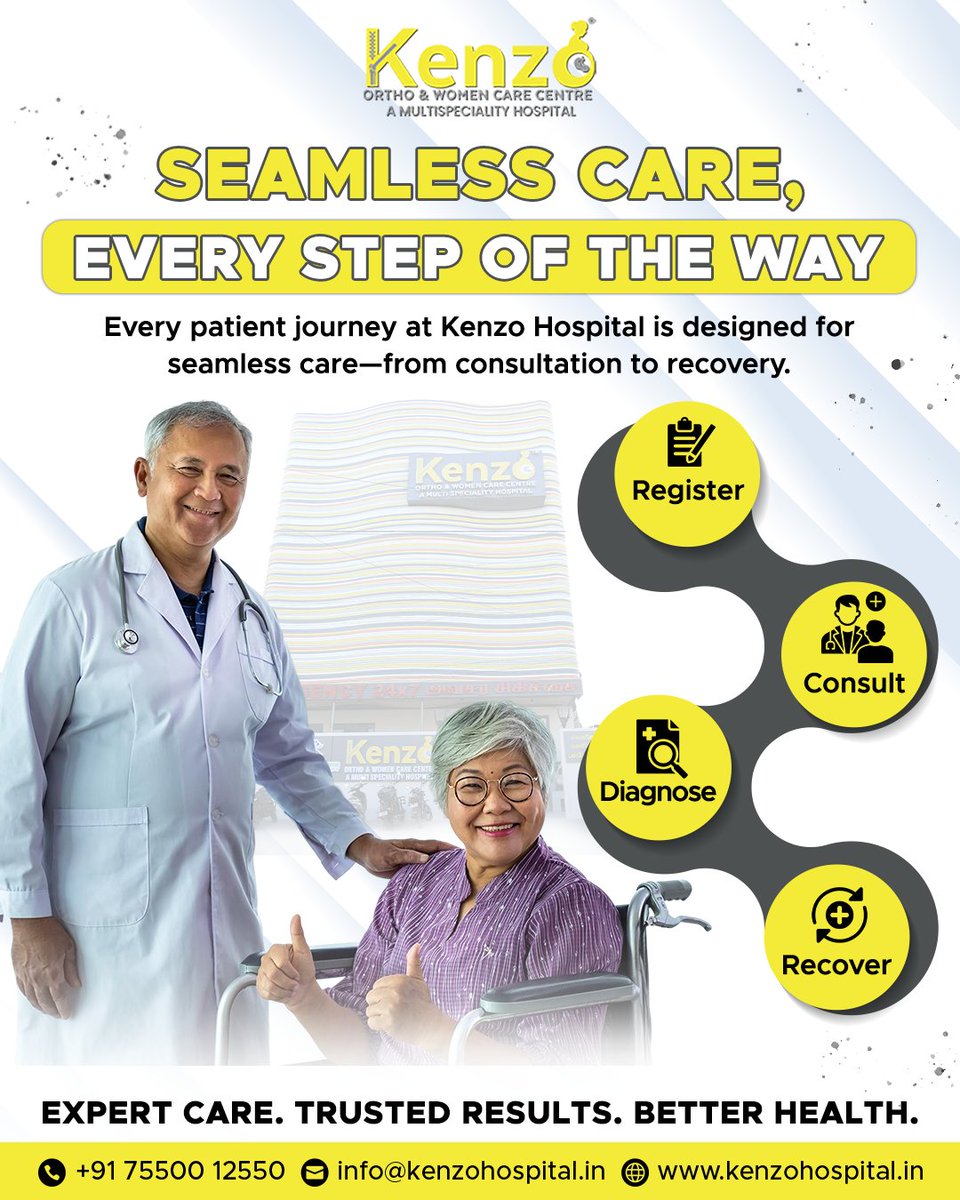 KenzoHospital's tweet photo. Your health journey deserves seamless, compassionate care.

Kenzo Ortho &amp; Women Care Centre supports you from consultation to recovery with expert medical care.

#kenzohospital #patientcare #healthcare #expertcare #orthopediccare #womenshealth #qualityhealthcare #wellness https://t.co/It77ArrNE8