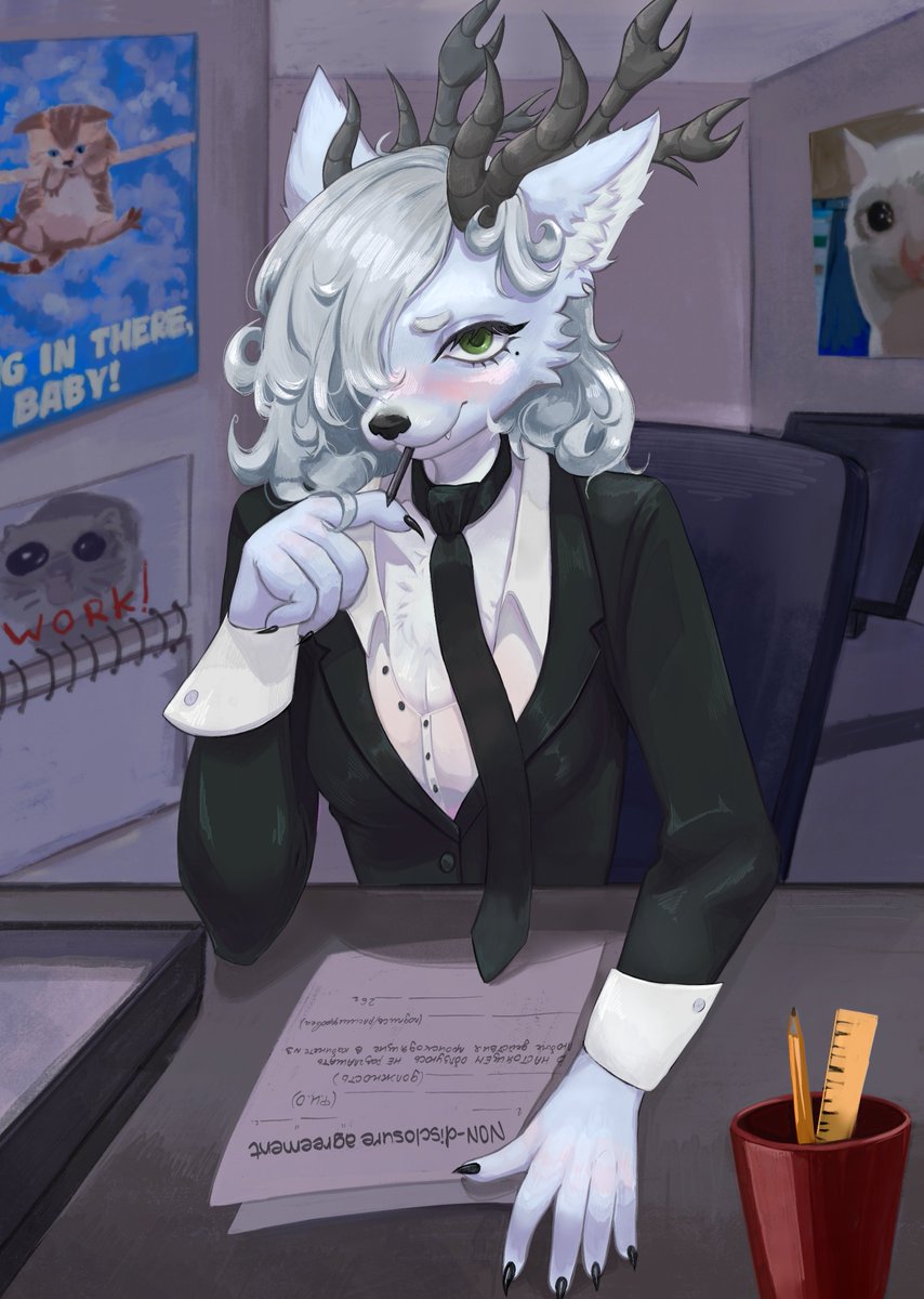 Frey_Kirin's tweet photo. Frey in office attire!
art by @nchprous https://t.co/Iy6XrYcyu6
