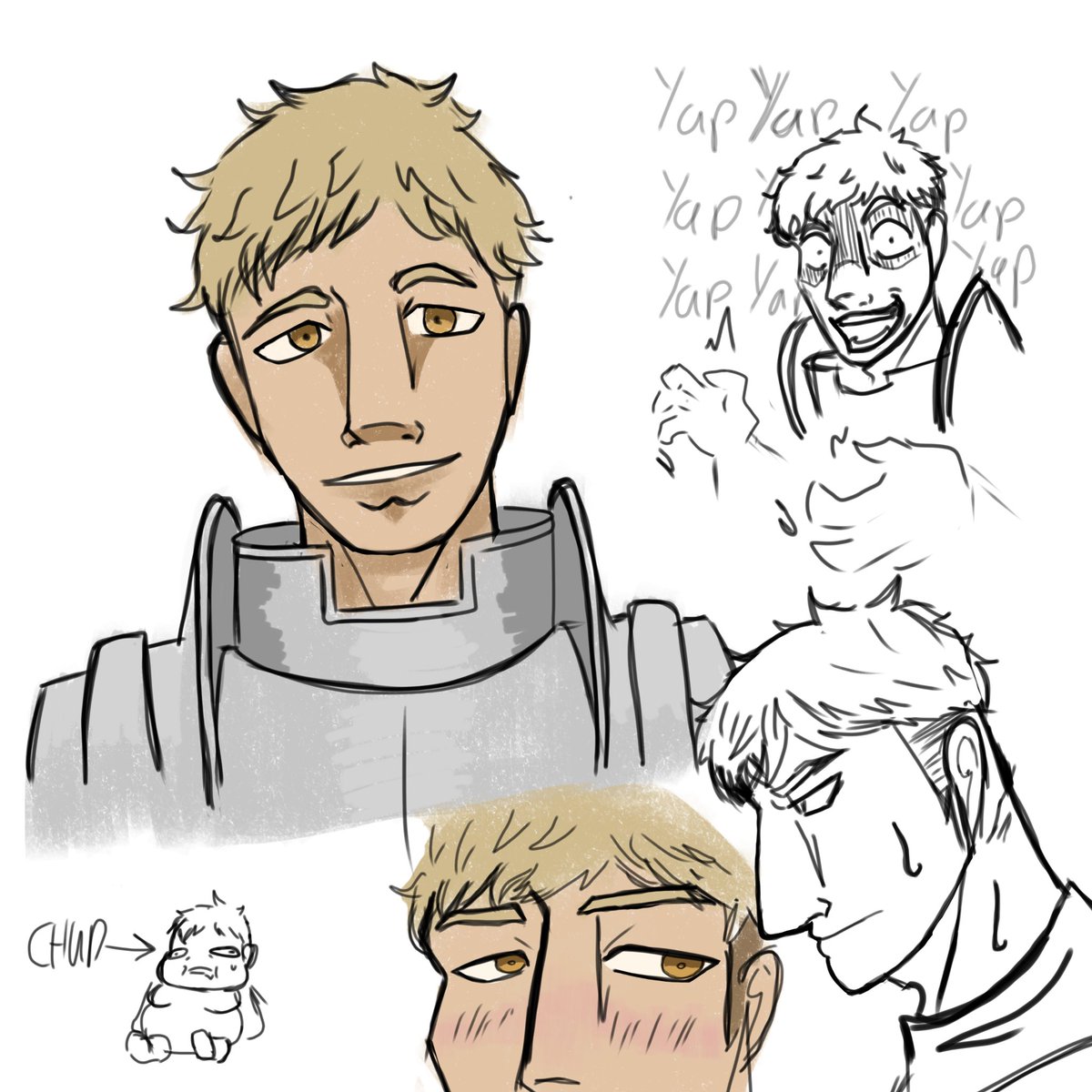 r3ng0ku_s1mp's tweet photo. Some stuff I drew when the signal went down
#minsittharmlbb #laiosdungeonmeshi https://t.co/kSNwL7X4E8