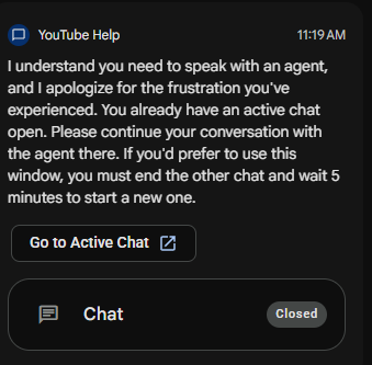 nasgorgarem's tweet photo. @TeamYouTube i dont have any active chat but this youtubehelp tell me that i have an active chat. please fix this so i can ask what happened on my channel right now. its really frustrating for me cz its already 9days since my views dead cz yt didnt push my videos into non subs https://t.co/N84WL5K1I9