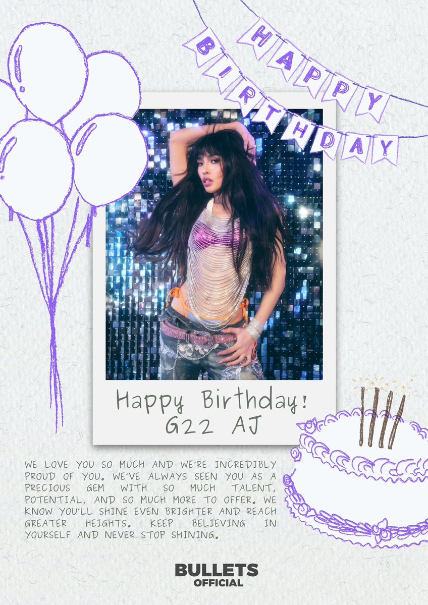 bulletsofc's tweet photo. Birthday na ni Heneral!

Happy happy birthday to our Heneral @_ajyape ! Thank you so much for being the unapologetic woman that you are! We love you and we wish you a very blessed day filled with love 💜

HAPPY BIRTHDAY AJ
#G22 #G22AJ
#AJentsOfHOPE https://t.co/s1rmK4MMmB