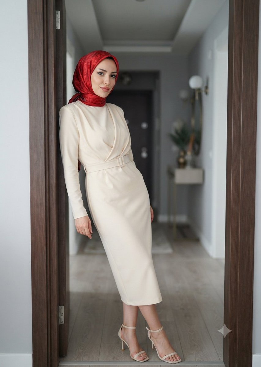 hijabmodelai's tweet photo. İpek eşarplı topuklu ayakkabılı abiye elbiseli modern türbanlı Esra ✨🌟🔥💫 https://t.co/zVhSo1eNwF