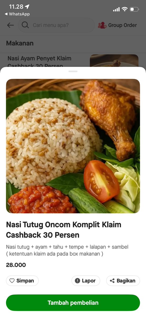 sixtiessssss's tweet photo. @nimadetina @shujoshuji_ Hai haii mau ikut spilll, ini bukan jualan aku si tapi jualan kakak aku. Dia baru buka toko di gojek, kalau tertarik bisa di coba ya lokasi nya di mampang Jakarta selatan. https://t.co/89HkjRMnj6.  Jual nasi tutug oncom dengan lauk ayam dan sebagainya, di jamin enak. https://t.co/oabWA26qb1