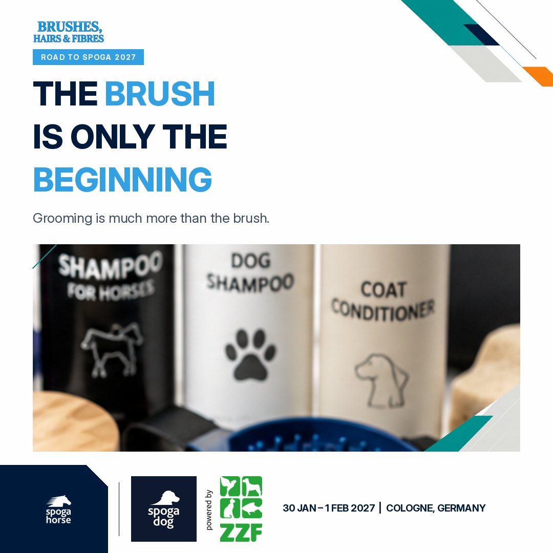 BrushIndustry's tweet photo. From brushes and fibres to shampoos, care products, materials and manufacturing, grooming is a much bigger industry story.

Our latest editorial looks at the wider grooming ecosystem around #spogahorse2027 &amp; #spogadog.

Read: https://t.co/L0QwS8EcN6 https://t.co/8p1X3xOsG8
