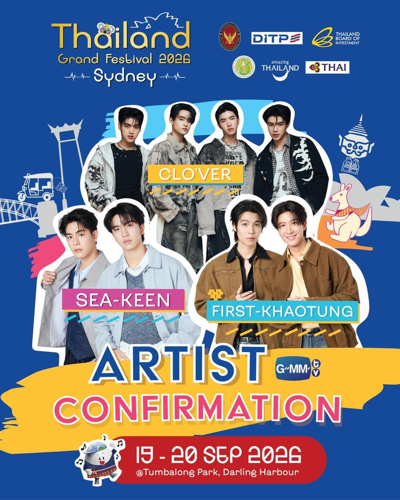 keenfanbaseTH's tweet photo. #KeenUpdate
📍IG Post : thaiconsulatesydney =͟͟͞♡
Get ready, Sea-Keen, First-Khaotung, and CLO'VER are coming to Sydney! 💙✨
🗓️ 19 September 2026
⏰ 01:30 PM 🇦🇺 | 10:30 AM 🇹🇭
📍 Tumbalong Park, Darling Harbour
#keenkeno , @keenkeno_sp
#SeaKeen #ซีคีน #CLO_VER https://t.co/g41R1R0GQF