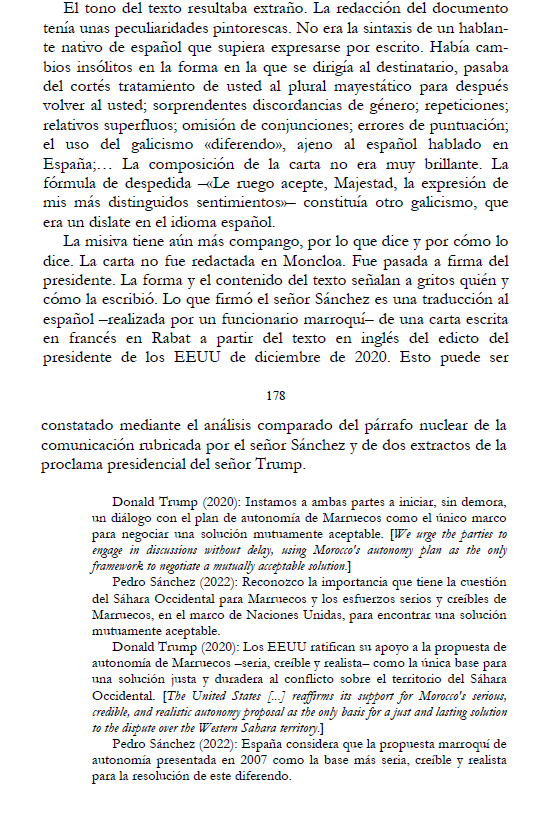 Javier_Torrox's tweet photo. Sobre la relación entre España y Marruecos.

Extractos de «Palabra de Rey» (2024) y «Federalismo cacique» (2023).

«Todo lo que España realiza como gestos de amistad son interpretados por Marruecos como signos de debilidad». (Palabra de Rey, 2024). https://t.co/ZEZGE7aKtE