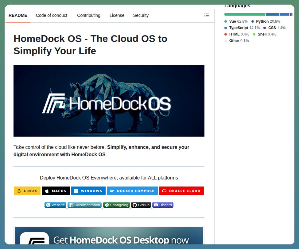 tom_doerr's tweet photo. Serves a secure home server operating system as a web desktop across Linux, macOS, Windows, Docker, and Oracle Cloud.

https://t.co/EKmZiXj7AW https://t.co/oZBn83peIj