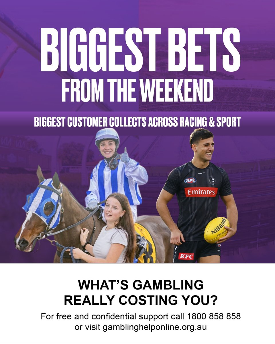 TAB_touch's tweet photo. Biggest Weekend Bets 💰

Some nice payouts from the weekend including internationally in racing and a perfect round of AFL selections when it came to head-to-head 🏉🏇 https://t.co/4ifFWf4AXn