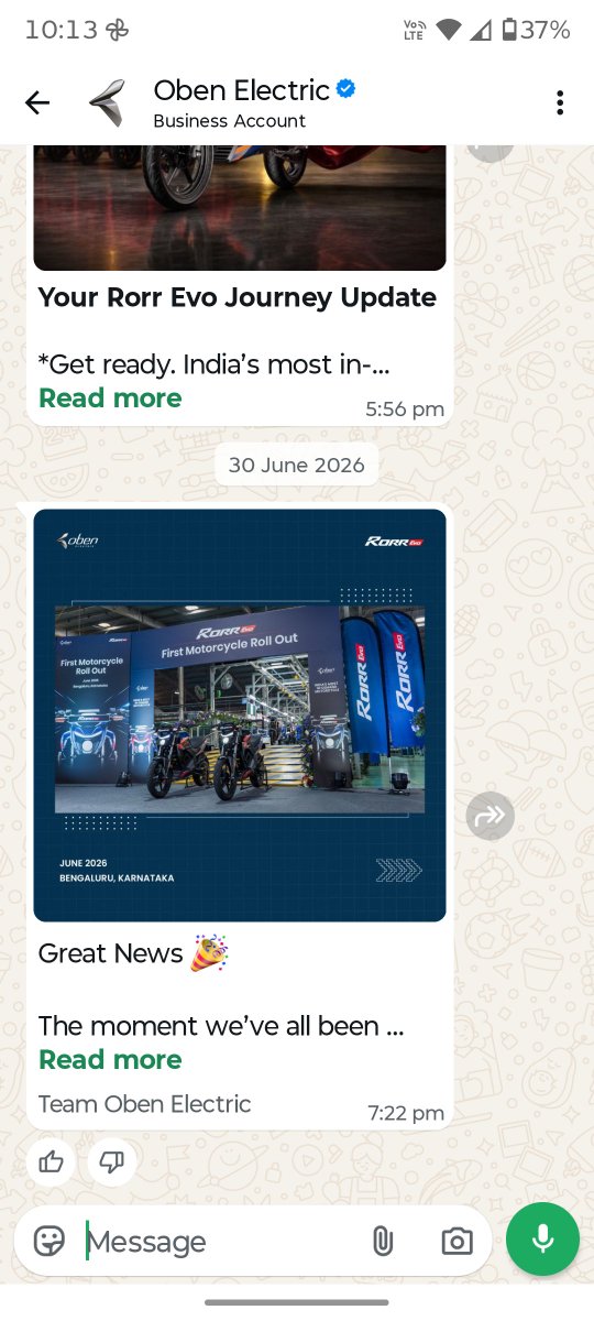 SamitBajpayee's tweet photo. @ObenElectric This was last updated from this company, so do not book this bike it's kind of scam https://t.co/tWUZeY2dey