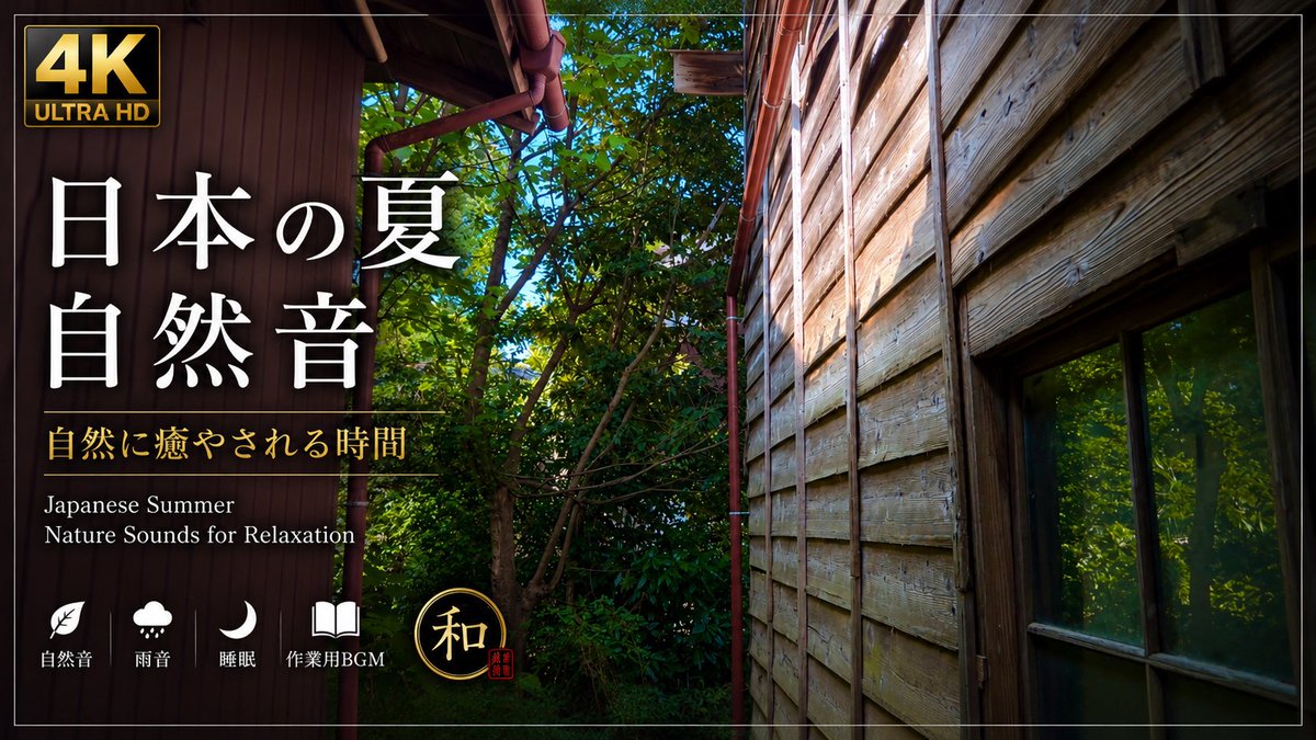 QuietJapanan's tweet photo. 日本の夏、古い日本家屋に響く自然の音。🌿

木々のざわめき、鳥の声、夏の空気。
忙しい日常を少し離れて、静かな時間をどうぞ。

🎧 睡眠・リラックス・作業用に

YouTube▶️
https://t.co/mxnJ8Hd0Me

#日本の夏 #自然音 #環境音 #癒し #睡眠用BGM #作業用BGM #4K https://t.co/cRA6xlyZ8J