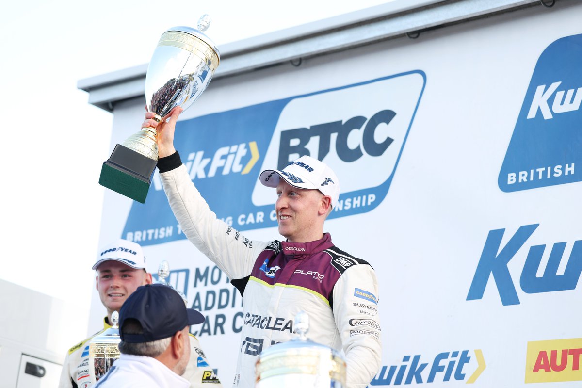 BTCC's tweet photo. 📰 Breakthrough weekend for Cataclean Plato Racing

A maiden BTCC victory. A historic one-two. A weekend to remember for Cataclean Plato Racing.

Adam Morgan led the charge at Knockhill, while Ash Sutton strengthened his championship lead with win number seven of 2026 before Tom Chilton returned to the top step in the finale 🏆

👉 Click here for the full story: https://t.co/1yg51csM2T

#BTCC