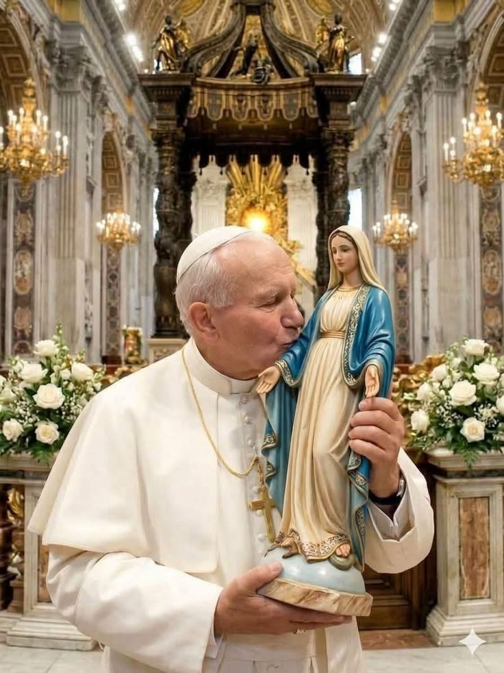 justchinonye's tweet photo. The Holy Kiss,
Saint Pope John Paul II, Kisses our mother Mary https://t.co/c7Bh4XV5j5