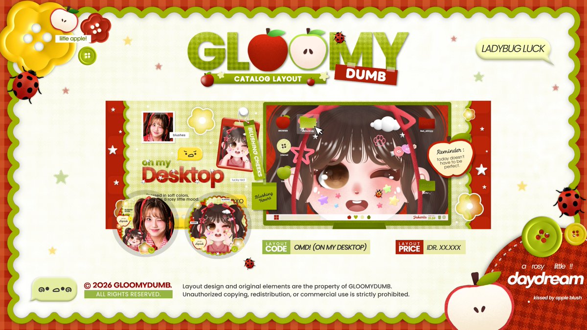 GLOOMYDUMB's tweet photo. ㅤ ֗  ִֶָ 𖥻ㅤhelp rt ? thankies luv ; #bealanja 

ㅤ🍏 h! 𝗀𝗅𝗈𝖮𝗆𝗂ɘ𝗌 𝗅𝗈𝗏𝖾𝗌 .. 
kenalan yuk sm set-up baru yg akan aku gunakan kedepanny, lipi dgn wajah baru.

៹ ospek jg katalog baruku ﹫OMD ! — on my desktop. ada yg mau jd kinci ˖Ი𐑼⋆ ?? aku pilih beberapa ﹙🐞﹚ https://t.co/QkRgoO3tqo