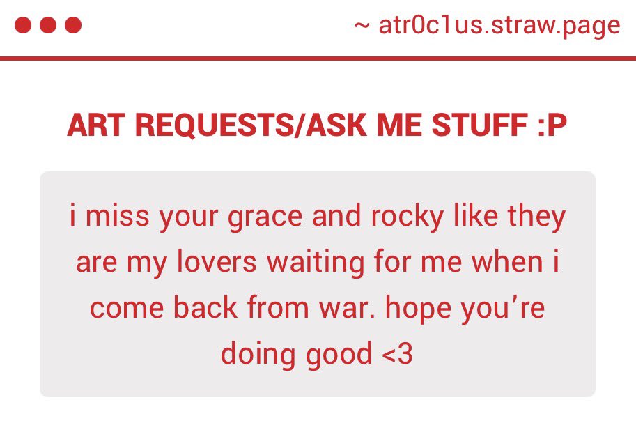 atr0c1us's tweet photo. This one’s for you anon 🥹🫶
Dealing with a cold at the moment so I’ve been absent and just sitting back and enjoying everyone else’s art 😖 #rockygrace #savestars https://t.co/p7kQbLn0FE
