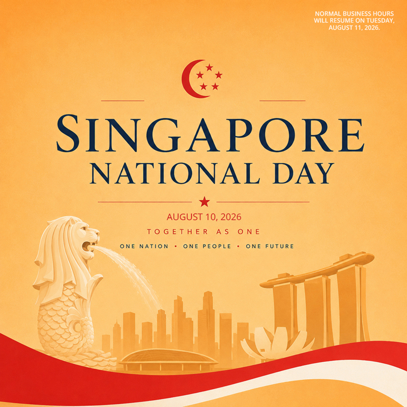 SingaPrinting's tweet photo. Happy National Day, Singapore! 🇸🇬❤️

Another year, another reason to celebrate the little red dot we call home.

Have a great long weekend! 🎉

Normal business hours resume on Tuesday.

#HappyNationalDay #NationalDaySG #Singapore #NDP2026 #SingaPrinting #longweekend https://t.co/hmE4Zkoglu