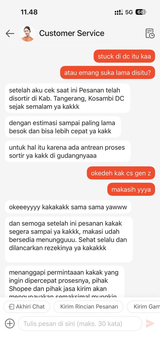 chamellatte's tweet photo. cs shopee ni kayanya gen z dah, asik jg https://t.co/qpsPwX4lpV