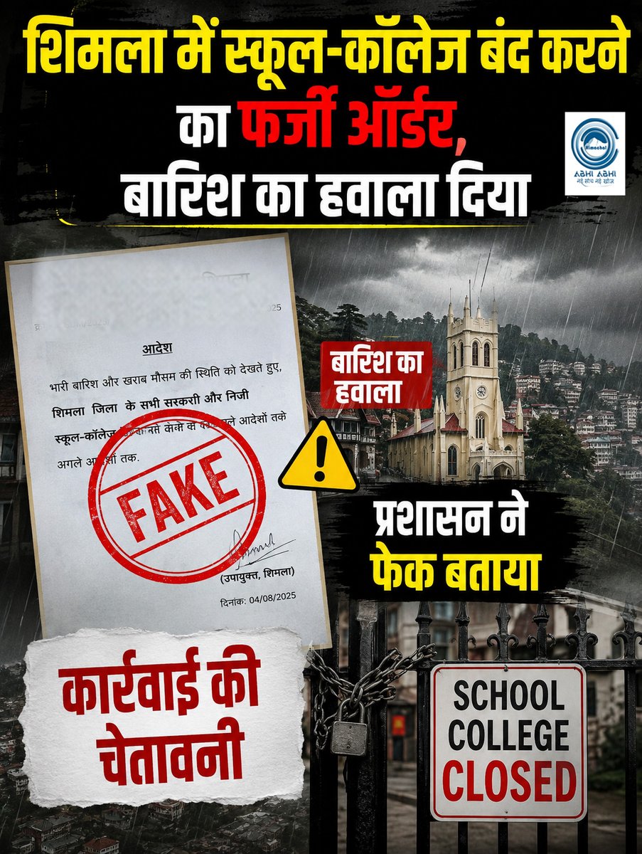 himachal_abhi's tweet photo. #EducationalInstitutions #Shimla #ShimlaAdministration #Fake #Misleading #ViralLetter #EducationalInstitutions #analpatrwal #Followers https://t.co/GM8T0Sip9g