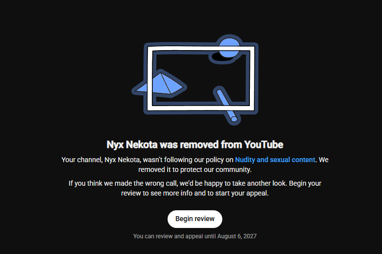 NyxNekota's tweet photo. I fucking hate what Youtube has done jesus christ https://t.co/Nj9E4vF7MB