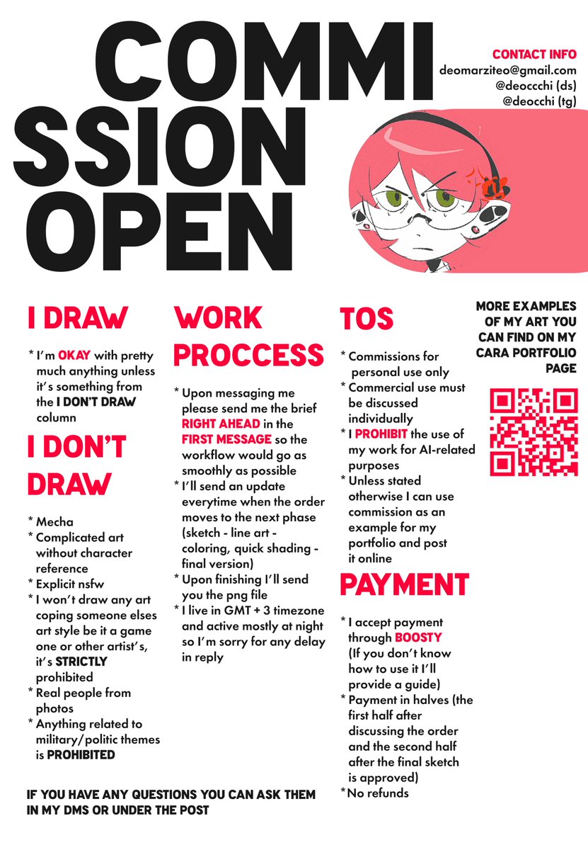 deoccchi's tweet photo. So I've finally decided to open comms so I'd be happy if you share the post!
all info in the pics
#commission https://t.co/5kqhD30ucn