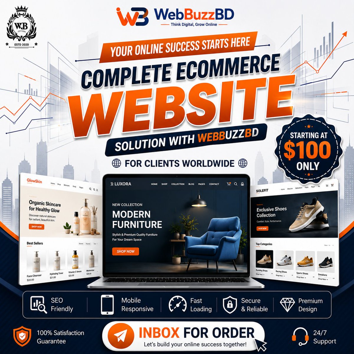 webbuzzbd's tweet photo. 🚀 Launch Your Business with a Professional Ecommerce Website!

Looking for a modern, fast, and SEO-friendly online store?

✅ Custom Ecommerce Website
✅ Mobile Responsive Design
✅ WordPress &amp; WooCommerce
✅ Speed Optimized
✅ SEO Ready
#ecommerce #website #website design https://t.co/PzhfdwFQXj