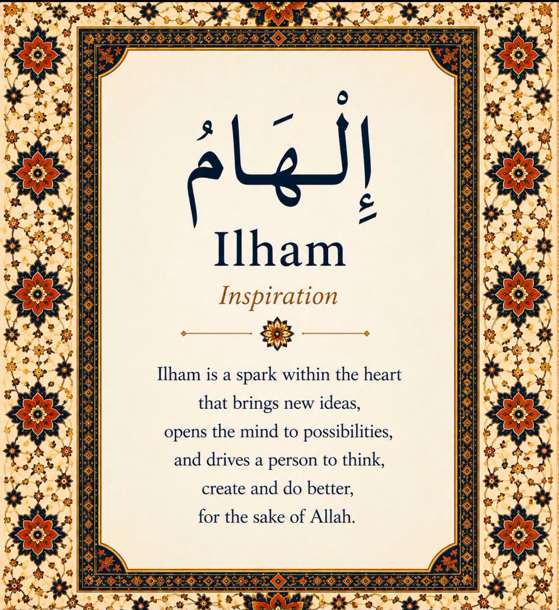 repentingbliver's tweet photo. Sometimes a thought enters your heart and you don't know where it came from.

A sudden urge to pray. A pull toward forgiving someone. A quiet voice telling you to turn back before you go too far.

That is ilham, inspiration Allah places directly into the heart. He guided a trembling mother to cast her baby into a river and promised to return him (28:7). He inspires the bee to build its perfect home (16:68). And He inspires the soul to know its own wrong from its right (91:8).

Listen closely. Some of the best guidance you'll ever receive makes no sound at all.