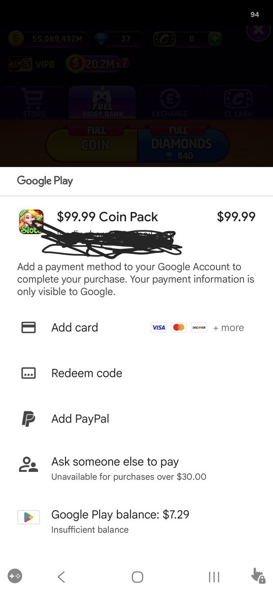 chasrose40's tweet photo. @CashClubCasino I am trying to open my piggy bank and your game is saying I have insufficient funds when I have more then enough money to buy it.  You need to fix this https://t.co/9FbX0jclj9