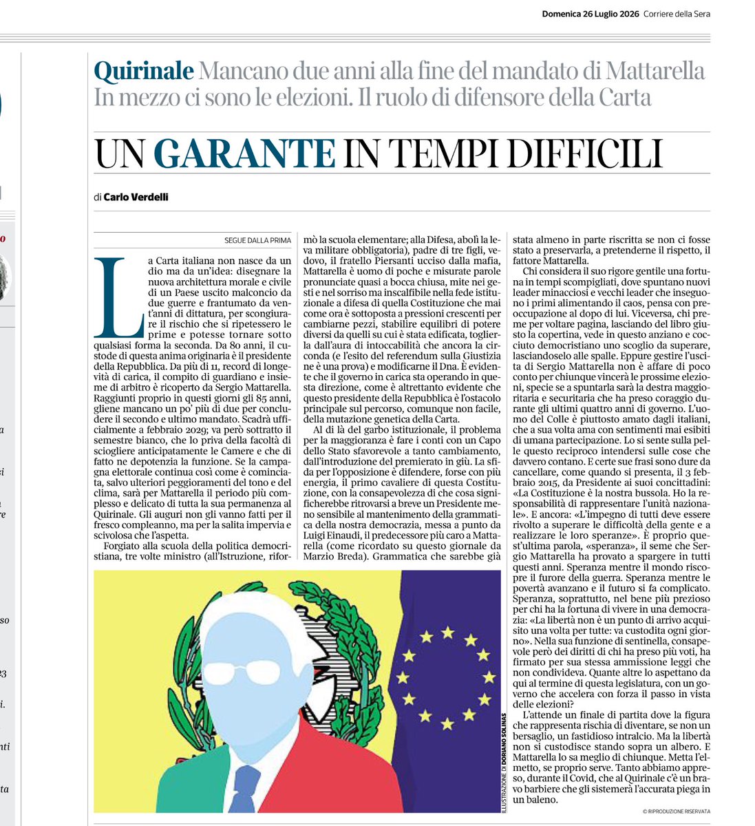 paoloangeloRF's tweet photo. #verdelli” problema per maggioranza è fare conti con capo dello stato sfavorevole a tanto cambiamento la sfida per l’opposizione è difendere forse con più energia primo cavaliere di questa costituzione chi considera suo gentile rigore una fortuna guarda co. Preoccupazione al dopo https://t.co/VzoJo3uYcV
