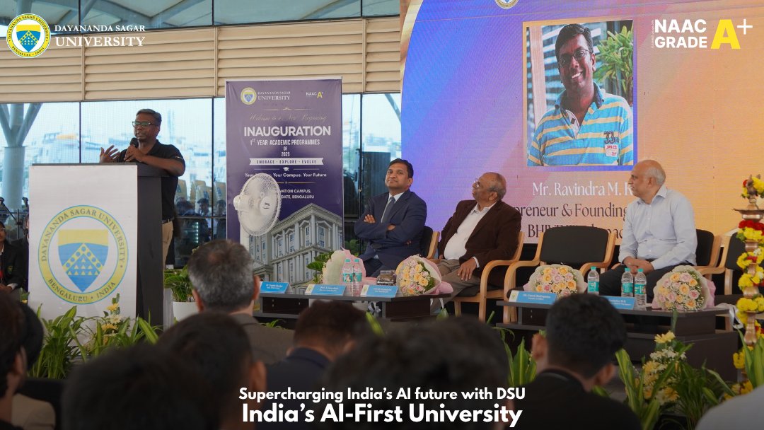 DSUBangalore's tweet photo. Orientation Programme 2026

SCMS-UG welcomed Mr. Ravindra M K, Entrepreneur and Founder Member, BHIVE Workspace, who inspired first-year BBA &amp; https://t.co/LSUGKLTo6p students to embrace entrepreneurship, innovation, leadership, and turn ideas into action.

#DSU #SCMS https://t.co/pvHNKBQBkB