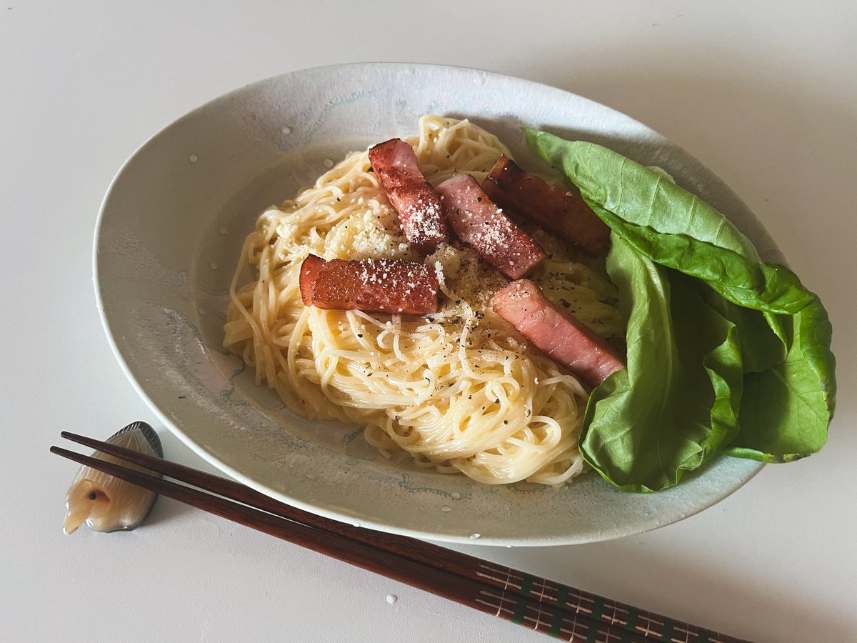 KOALA_REALITY's tweet photo. カルボナーラそうめん、簡単でうま～
 #こあら飯 https://t.co/C5NLrbEul4