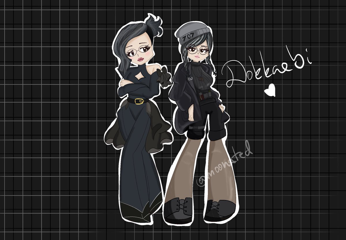 moonated69's tweet photo. @EgorIvashkevich ohhh i’m sorry to hear that you’ve gone through a tough time, hope everything goes well for you!! also, i actually did make art of it :] (dokkaebi on the left is with a outfit i made) https://t.co/7sFy2JWB5q