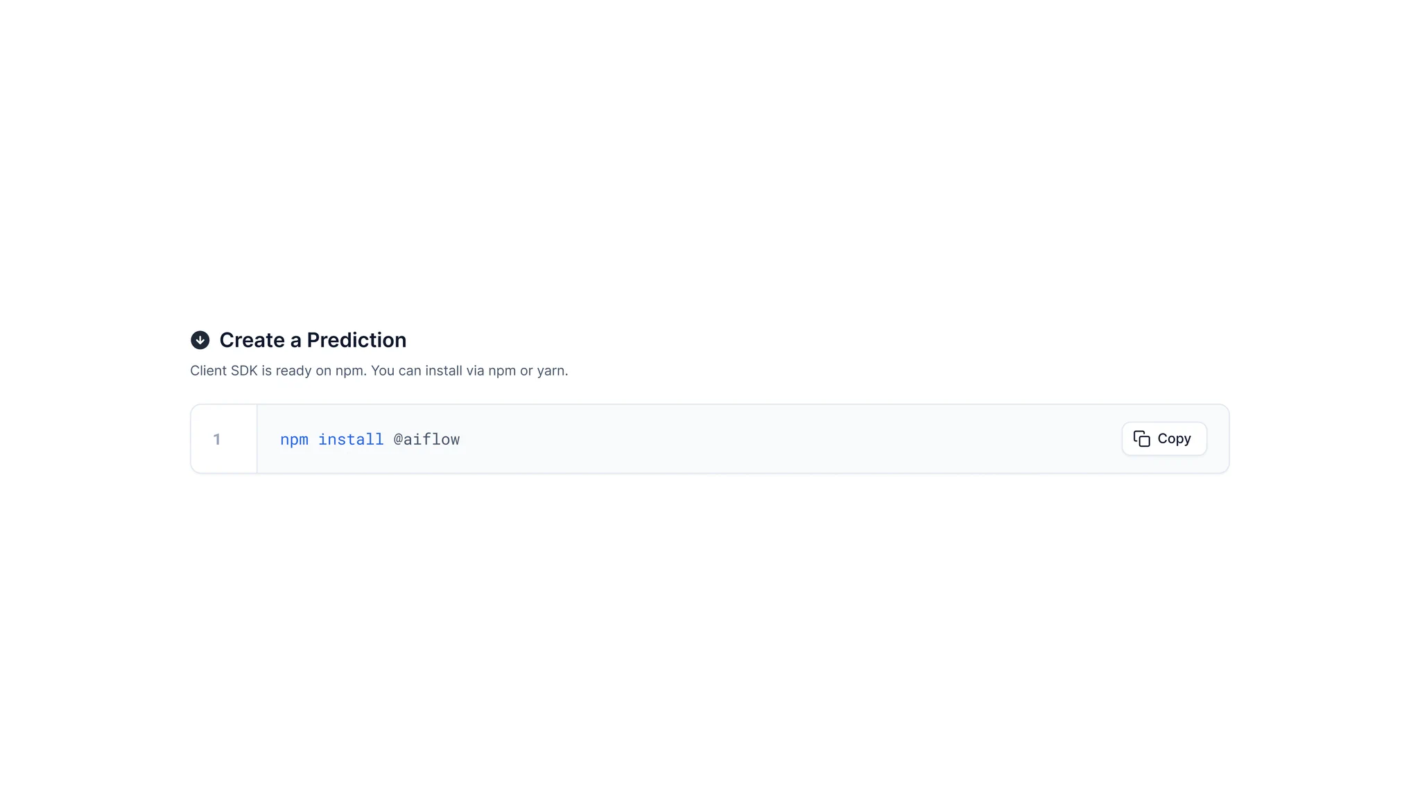 AI SaaS 개발자 문서 — 코드 스니펫 블록 컴포넌트