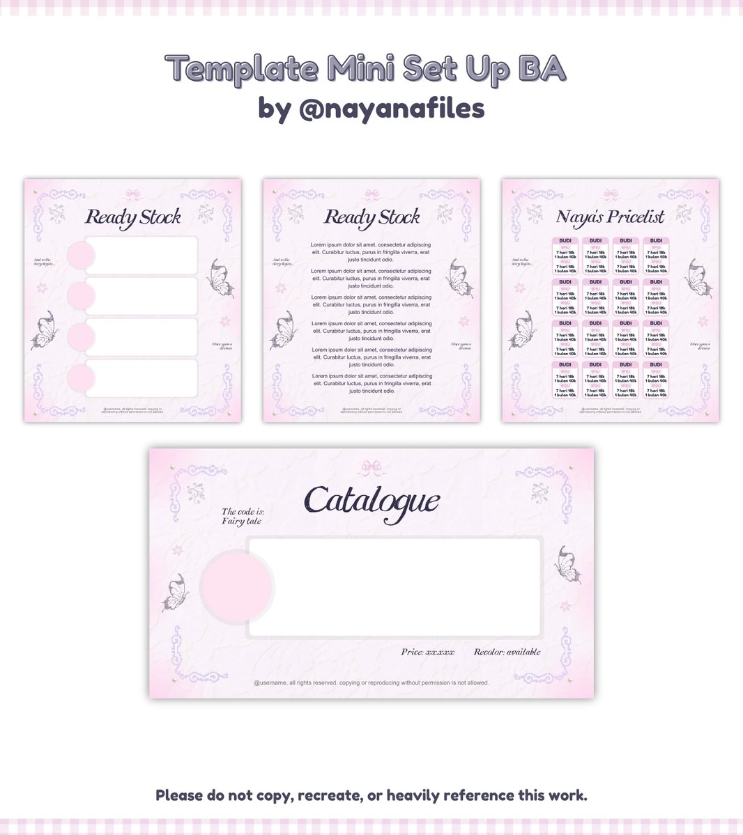 nayanafiles's tweet photo. Help rt/repost please? Thank u ^^ #bealanja

Aku kembali membawa 4 mini template set up ba layout, wording, app prem (file canva pro) yang siap diospek. Let me know kalau ada desain yg kurang aman yaa 😉 detailnya ada di reply. Yuk kepoin siapa tau minat ehehe https://t.co/xMRFOLOlFi