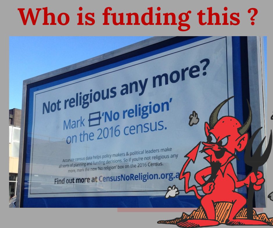 craigkellyAFEE's tweet photo. What shadowy cabal is secretly bankrolling this vicious propaganda campaign to influence the census—and why do they care so much?

I’ll bet my last dollar they’re a pack of anti-Australian Marxists who despise this country and everything it stands for. 

Their only goal is to demoralise, divide, and destroy the Australian people.

These scum are deliberately targeting Christians—especially those might not regularly attend church—and browbeating them into ticking “no religion.” 

WHY ?

What’s their agenda?

It’s because they seek to manufacture the toxic narrative that Australia is no longer a Christian nation. 

Once that lie sticks, it becomes far easier for them to ram through their extreme leftist agenda: ripping down our flag, shoving gender ideology and transvestism down everyone’s throats, flooding the country with mass migration of non-Christians, and elevating “climate change” into a fanatical quasi-religion that replaces actual faith.

Don’t fall for their propaganda.