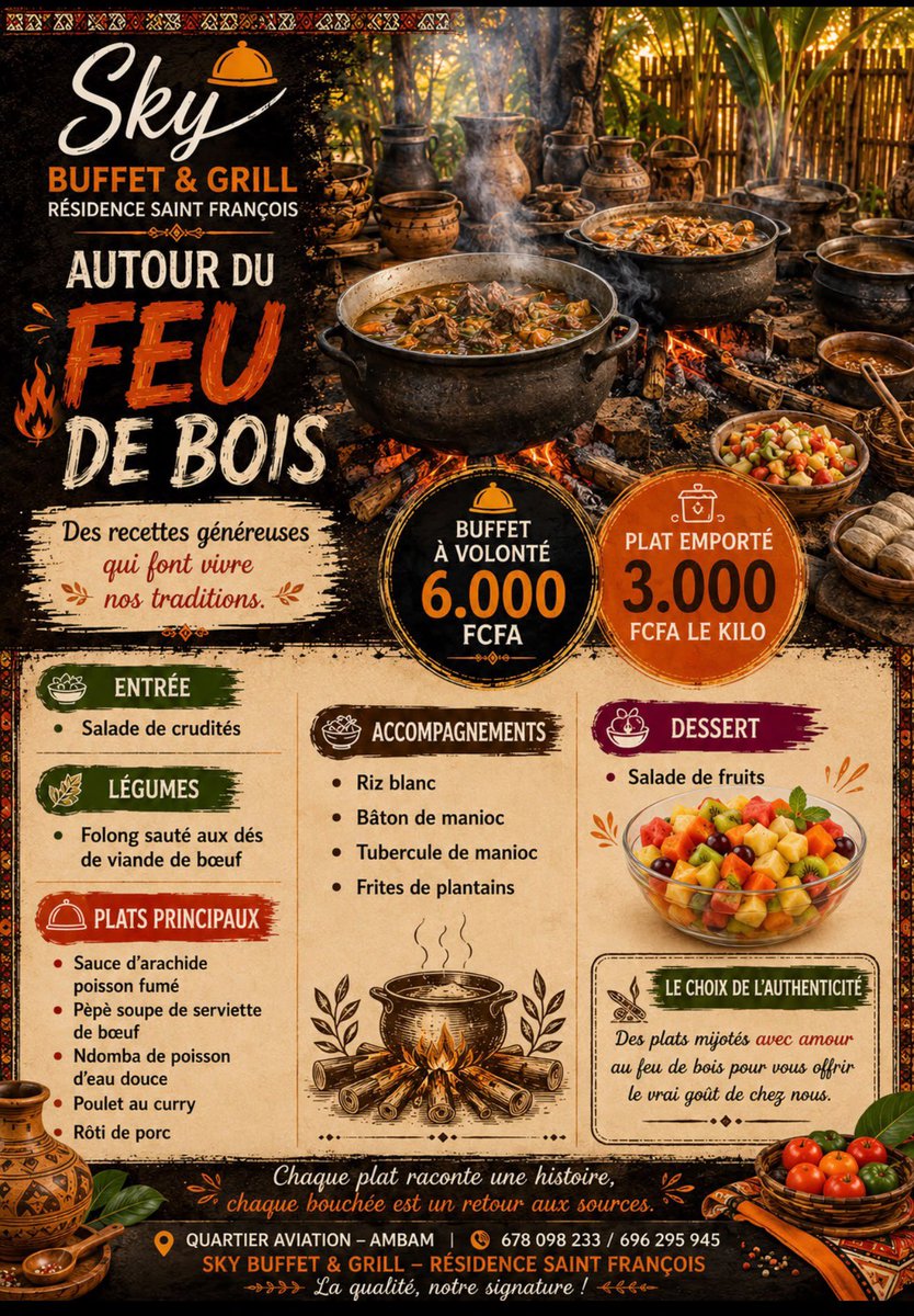 AHermenegilde's tweet photo. La Résidence St François 
🔴SKY Buffet &amp; Grill
🔴Quartier Aviation 
🔴Ambam-Ville 🇨🇲 https://t.co/NNMskVQgpa