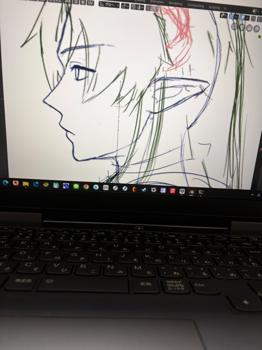 Biohazard_91712's tweet photo. モデリング続きやる前にちょっとサタンさま描くか
画像は昨日のモデリング進捗（進んでない） https://t.co/vjbbvjN8g6