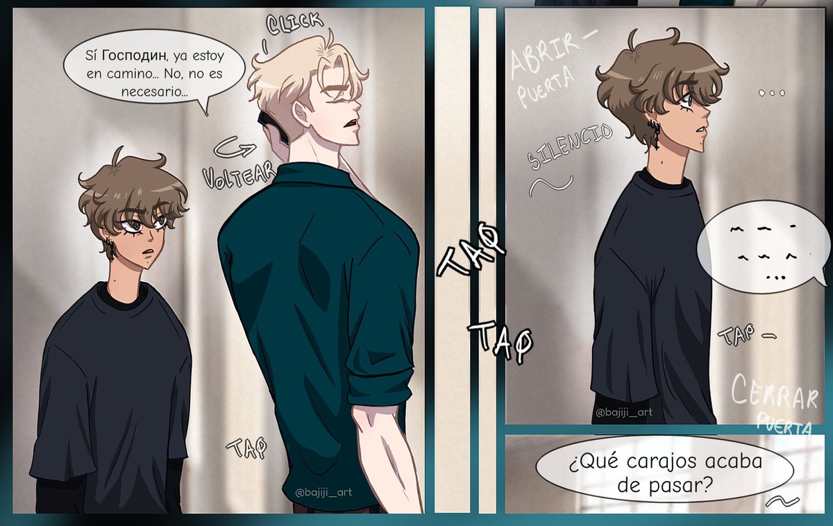 bajiji_art's tweet photo. *¿Qué? Pt.11* 

Regresamos a la actualidad Continuacion... 🫯
[Oc's]
Si les gusta por favor comenten, me animan a seguir 🫰🏻

#bl #boyxboy #comic #comicmexicano #rusiaxmexico #rusmex #chingon https://t.co/rid5KjmBXi